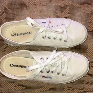 Brand New White Superga tennis shoes